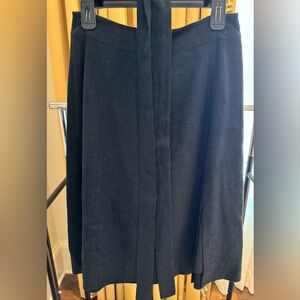 1901 black linen skirt with tie
